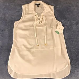 Ellen Tracy Sleeveless Hi-Low Tunic White